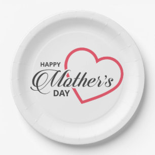 Eenvoudige Happy Moederdag Papieren Bordje