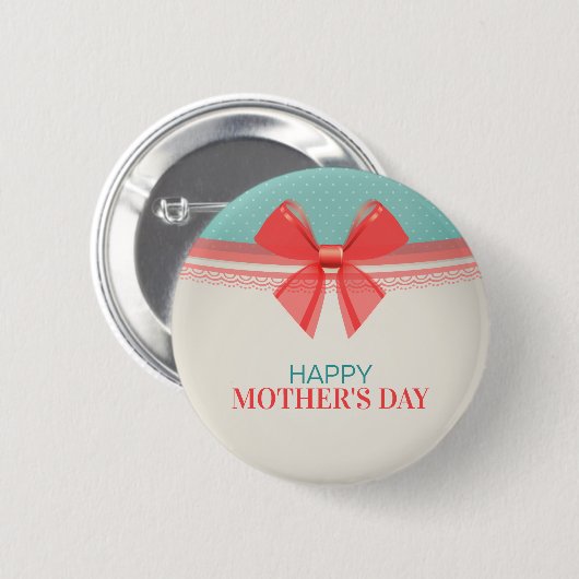Eenvoudige  Happy Moederdag | Pin-Button Ronde Button 5,7 Cm (Voorkant /achterkant)