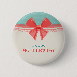 Eenvoudige Happy Moederdag Pin-Button Ronde Button 5,7 Cm