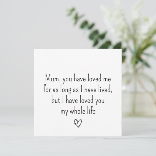 Eenvoudige Happy Mothers dagkaart Feestdagenkaart (Staand voorkant)