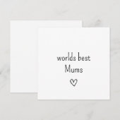 Eenvoudige Happy Mothers dagkaart Feestdagenkaart (Voorkant / Achterkant)