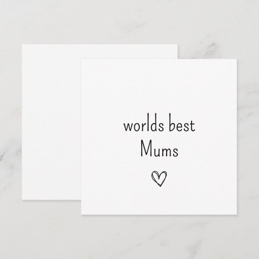 Eenvoudige Happy Mothers dagkaart Feestdagenkaart (Voorkant / Achterkant)