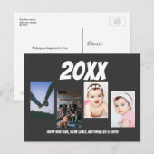 Eenvoudige, Happy Nieuwjaar Vier Persoonlijke Foto Briefkaart (Voorkant / Achterkant)