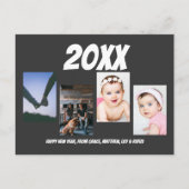 Eenvoudige, Happy Nieuwjaar Vier Persoonlijke Foto Briefkaart (Voorkant)