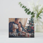 Eenvoudige Happy Nieuwjaarsfoto Briefkaart (Staand voorkant)