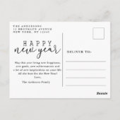 Eenvoudige Happy Nieuwjaarsfoto Briefkaart (Achterkant)