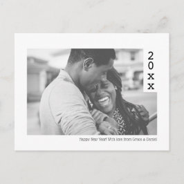 Eenvoudige Happy Nieuwjaarsfoto op maat Briefkaart