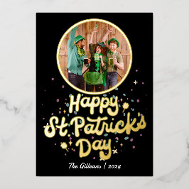 Eenvoudige Happy St patricks dag Shamrocks Familie Folie Feestdagenkaart