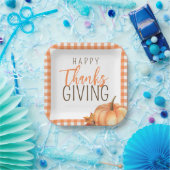 Eenvoudige Happy Thanksgiving | Herfst Herfstgebla Papieren Bordje (Feest)