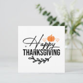 Eenvoudige Happy Thanksgiving Pompoen Feestdagenkaart (Staand voorkant)