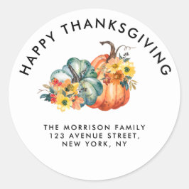 Eenvoudige Happy Thanksgiving Ronde Sticker