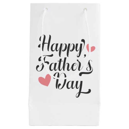 Eenvoudige Happy Vaderdag kalligrafie | Cadeauzak Klein Cadeauzakje (Voorkant)