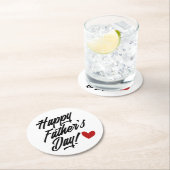 Eenvoudige Happy Vaderdag kalligrafie | Onderzette Ronde Kartonnen Onderzetter (Insitu)