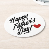 Eenvoudige Happy Vaderdag kalligrafie | Onderzette Ronde Kartonnen Onderzetter (Gebogen)