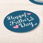 Eenvoudige Happy Vaderdag kalligrafie | Onderzette Ronde Kartonnen Onderzetter (Gebogen)