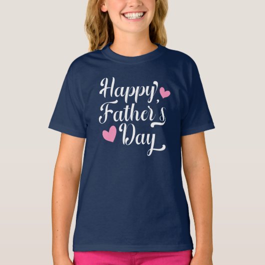Eenvoudige Happy Vaderdag kalligrafie | SHIRT (Voorkant)