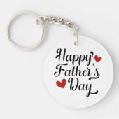 Eenvoudige Happy Vaderdag kalligrafie | SLEUTELHAN Sleutelhanger (Voorkant)