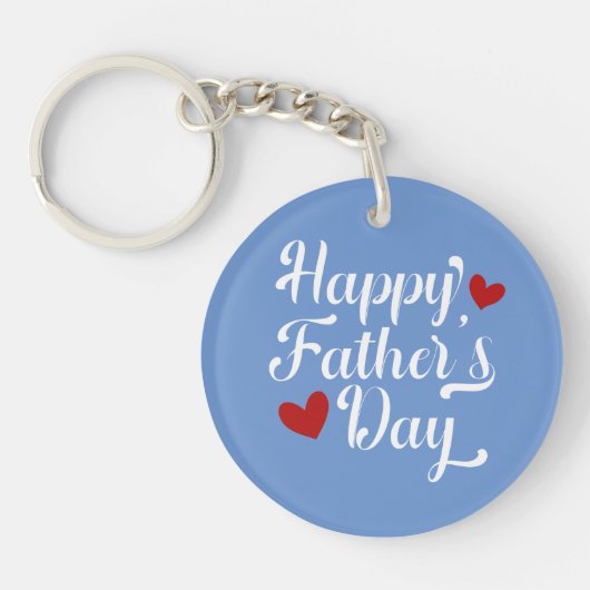 Eenvoudige Happy Vaderdag kalligrafie | SLEUTELHAN Sleutelhanger (Voorkant)