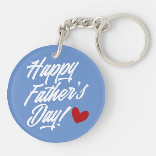 Eenvoudige Happy Vaderdag kalligrafie | SLEUTELHAN Sleutelhanger (Achterkant)