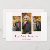 Eenvoudige Happy Vaderdag, opa drie foto Feestdagenkaart (Voorkant / Achterkant)