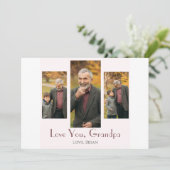 Eenvoudige Happy Vaderdag, opa drie foto Feestdagenkaart (Staand voorkant)