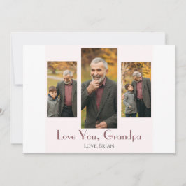 Eenvoudige Happy Vaderdag, opa drie foto Feestdagenkaart
