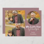 Eenvoudige Happy Vaderdag, opa drie foto Feestdagenkaart (Voorkant / Achterkant)