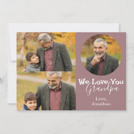 Eenvoudige Happy Vaderdag, opa drie foto Feestdagenkaart