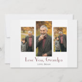Eenvoudige Happy Vaderdag, opa drie foto Feestdagenkaart (Voorkant)