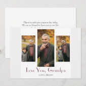 Eenvoudige Happy Vaderdag, opa drie foto Feestdagenkaart (Voorkant / Achterkant)