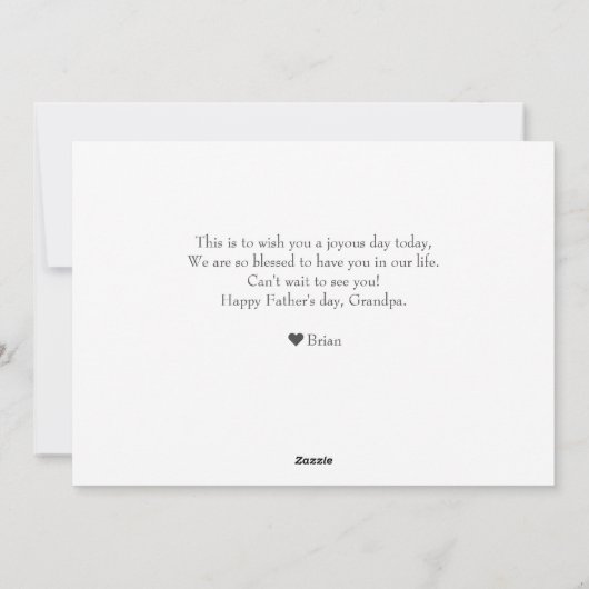 Eenvoudige Happy Vaderdag, opa drie foto Feestdagenkaart (Achterkant)