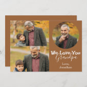 Eenvoudige Happy Vaderdag, opa drie foto Feestdagenkaart (Voorkant / Achterkant)