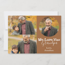 Eenvoudige Happy Vaderdag, opa drie foto Feestdagenkaart