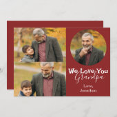 Eenvoudige Happy Vaderdag, opa drie foto Feestdagenkaart (Voorkant / Achterkant)