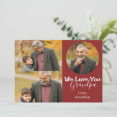 Eenvoudige Happy Vaderdag, opa drie foto Feestdagenkaart (Staand voorkant)