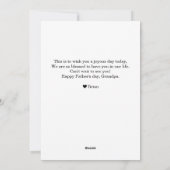 Eenvoudige Happy Vaderdag, opa drie foto Feestdagenkaart (Achterkant)