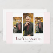 Eenvoudige Happy Vaderdag, opa drie foto Feestdagenkaart (Voorkant / Achterkant)