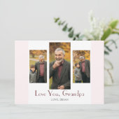 Eenvoudige Happy Vaderdag, opa drie foto Feestdagenkaart (Staand voorkant)