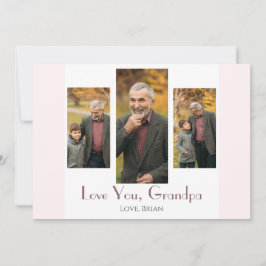 Eenvoudige Happy Vaderdag, opa drie foto Feestdagenkaart