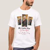 Eenvoudige Happy Vaderdag, opa drie foto T-shirt (Voorkant)