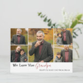 eenvoudige Happy Vaderdag, opa Vijf foto Feestdagenkaart (Staand voorkant)