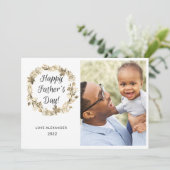 Eenvoudige Happy Vaderdag Wreatfoto Kaart (Staand voorkant)