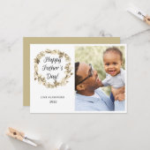 Eenvoudige Happy Vaderdag Wreatfoto Kaart (Voorkant / Achterkant in situ)