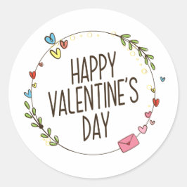 Eenvoudige Happy Valentijnsdag krans | STICKER