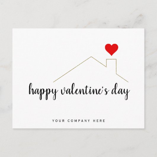 Eenvoudige Happy Valentijnsdag voor de Echte Estat Briefkaart (Voorkant)