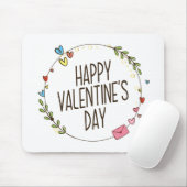 Eenvoudige Happy Valentijnsdag, weesdag | Mousepad Muismat (Met muis)