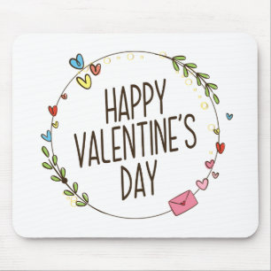 Eenvoudige Happy Valentijnsdag, weesdag Mousepad Muismat