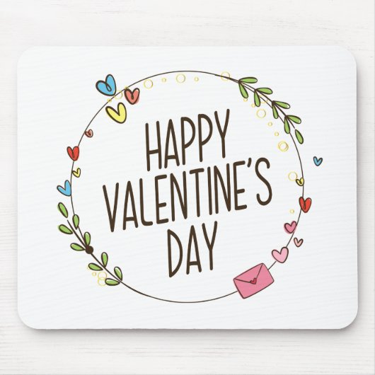 Eenvoudige Happy Valentijnsdag, weesdag | Mousepad Muismat (Voorkant)