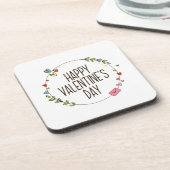 Eenvoudige Happy Valentijnsdag, weesdag | ONDERZET Bier Onderzetter (Linkerzijde)