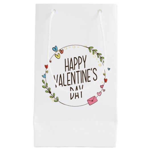 Eenvoudige Happy Valentine's Day Krans | Cadeautas (Voorkant)